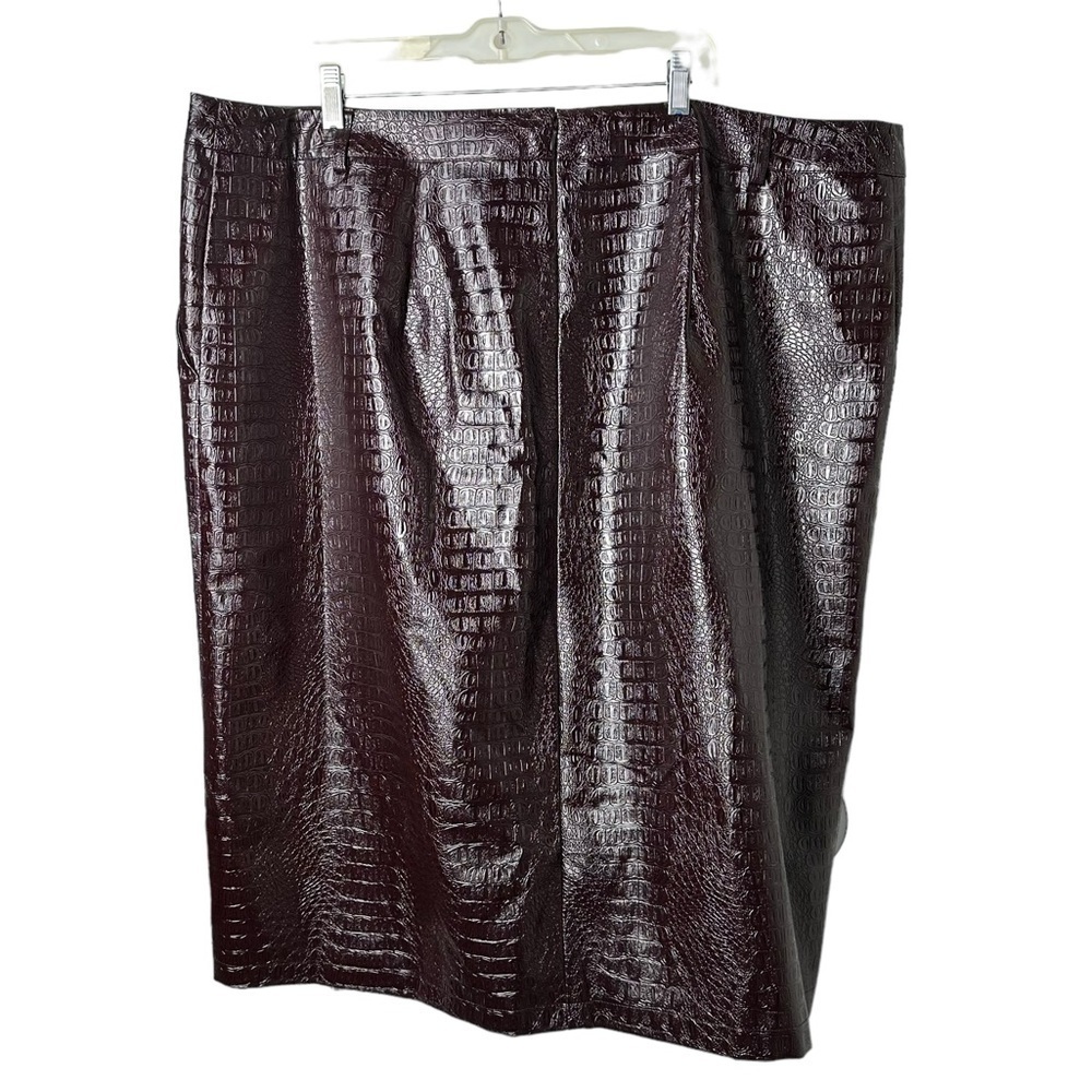 Rachel Comey Target 20W/22W Faux Leather Textured Pencil Skirt Chicory Coffee - Picture 3 of 11